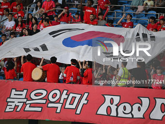 Korea Republic fans attend the AFC Asian Qualifiers Road to 26 match between Kuwait and Korea Republic in Kuwait City, Kuwait, on November 1...