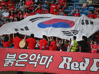 Korea Republic fans attend the AFC Asian Qualifiers Road to 26 match between Kuwait and Korea Republic in Kuwait City, Kuwait, on November 1...