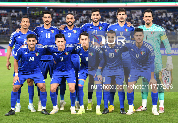 The starting eleven of Kuwait participates in the AFC Asian Qualifiers Road to 26 match between Kuwait and Korea Republic in Kuwait City, Ku...