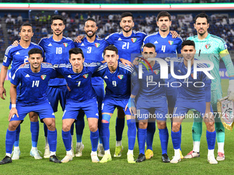 The starting eleven of Kuwait participates in the AFC Asian Qualifiers Road to 26 match between Kuwait and Korea Republic in Kuwait City, Ku...