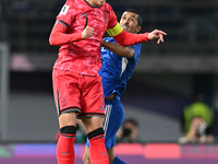 Sami Alsanea of Kuwait competes against Son Heung Min of Korea Republic during the AFC Asian Qualifiers Road to 26 match between Kuwait and...