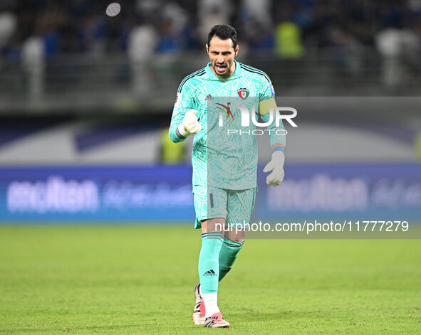 Goalkeeper Khaled Al Rashidi of Kuwait reacts during the AFC Asian Qualifiers Road to 26 match between Kuwait and Korea Republic in Kuwait C...