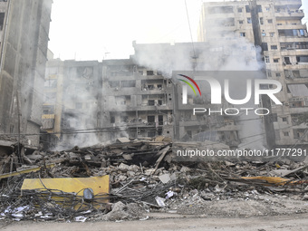 Tour of the damage in the southern suburbs of Beirut, Lebanon, on November 14, 2024. (