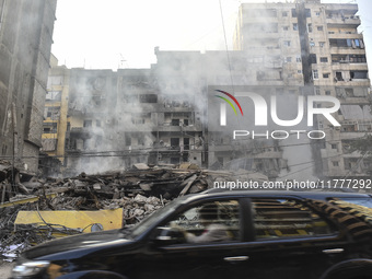 Tour of the damage in the southern suburbs of Beirut, Lebanon, on November 14, 2024. (