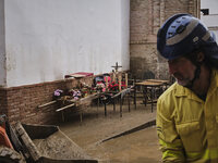 Heavy rains cause the Benamargosa River to overflow, leading to flooding in several areas of the town in Benamargosa, Malaga, Andalucia, on...