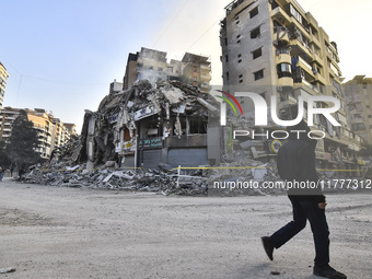 Tour of the damage in the southern suburbs of Beirut, Lebanon, on November 14, 2024. (