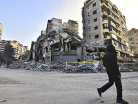 Tour of the damage in the southern suburbs of Beirut, Lebanon, on November 14, 2024. (