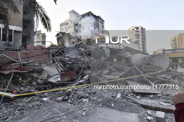 Tour of the damage in the southern suburbs of Beirut, Lebanon, on November 14, 2024. 