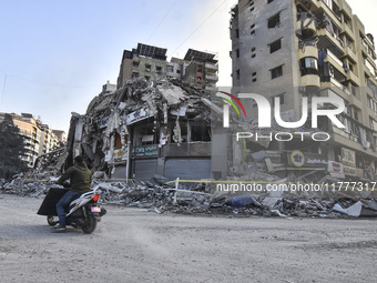 Tour of the damage in the southern suburbs of Beirut, Lebanon, on November 14, 2024. (