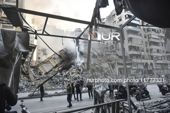 Tour of the damage in the southern suburbs of Beirut, Lebanon, on November 14, 2024. 