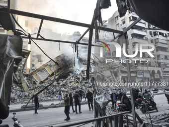 Tour of the damage in the southern suburbs of Beirut, Lebanon, on November 14, 2024. (