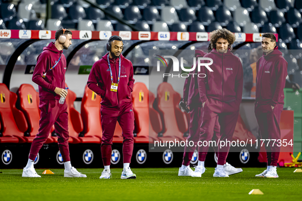 Players of Belgium arrive at the pitch during the match between Belgium and Italy at the King Baudouin Stadium for the UEFA Nations League -...