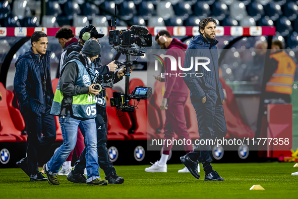 Players of Italy arrive at the pitch during the match between Belgium and Italy at the King Baudouin Stadium for the UEFA Nations League - L...