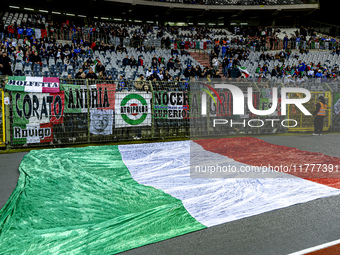 Supporters of Italy during the match between Belgium and Italy at the King Baudouin Stadium for the UEFA Nations League - League A - Group A...