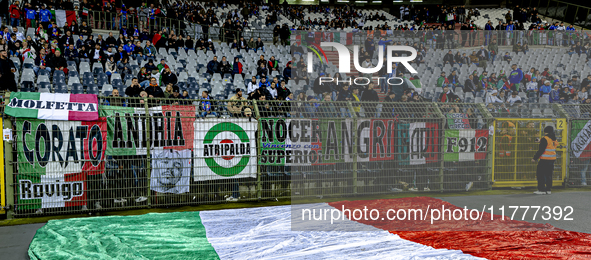 Supporters of Italy during the match between Belgium and Italy at the King Baudouin Stadium for the UEFA Nations League - League A - Group A...