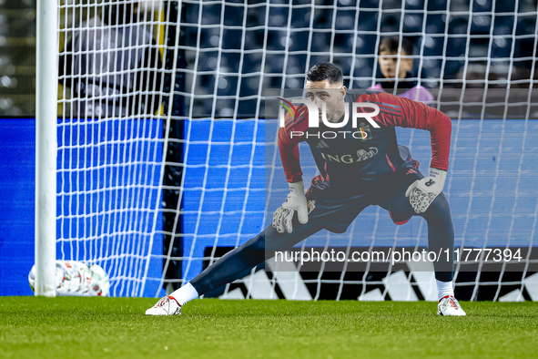 Belgium goalkeeper Koen Casteels plays during the match between Belgium and Italy at the King Baudouin Stadium for the UEFA Nations League -...