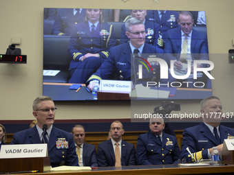 US Coast Guard Deputy Operation Vice Admiral Peter W. Gautier and US Coast Guard Deputy Mission Support Vice Admiral Thomas Allan testify be...