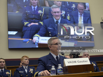 US Coast Guard Deputy Operation Vice Admiral Peter W. Gautier testifies before the House on the Transportation and Infrastructure Committee...