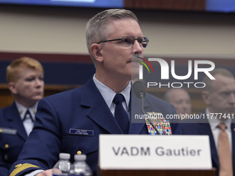 US Coast Guard Deputy Operation Vice Admiral Peter W. Gautier testifies before the House on the Transportation and Infrastructure Committee...