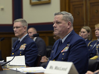 US Coast Guard Deputy Operation Vice Admiral Peter W. Gautier and US Coast Guard Deputy Mission Support Vice Admiral Thomas Allan testify be...