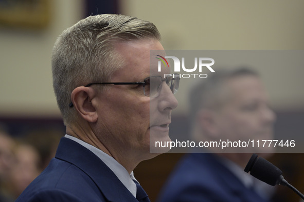 US Coast Guard Deputy Operation Vice Admiral Peter W. Gautier and US Coast Guard Deputy Mission Support Vice Admiral Thomas Allan testify be...