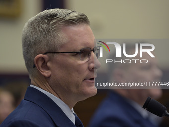 US Coast Guard Deputy Operation Vice Admiral Peter W. Gautier and US Coast Guard Deputy Mission Support Vice Admiral Thomas Allan testify be...