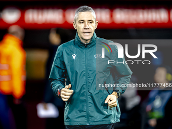 Referee Radu Petrescu officiates during the match between Belgium and Italy at the King Baudouin Stadium for the UEFA Nations League - Leagu...