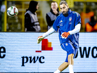 Italy goalkeeper Gianluigi Donnarumma plays during the match between Belgium and Italy at the King Baudouin Stadium for the UEFA Nations Lea...