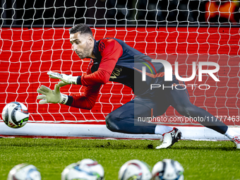 Belgium goalkeeper Koen Casteels plays during the match between Belgium and Italy at the King Baudouin Stadium for the UEFA Nations League -...