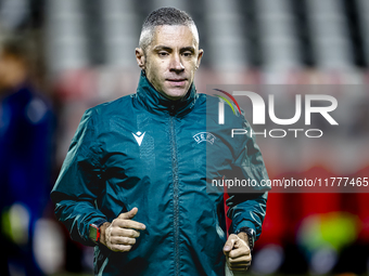 Referee Radu Petrescu officiates during the match between Belgium and Italy at the King Baudouin Stadium for the UEFA Nations League - Leagu...