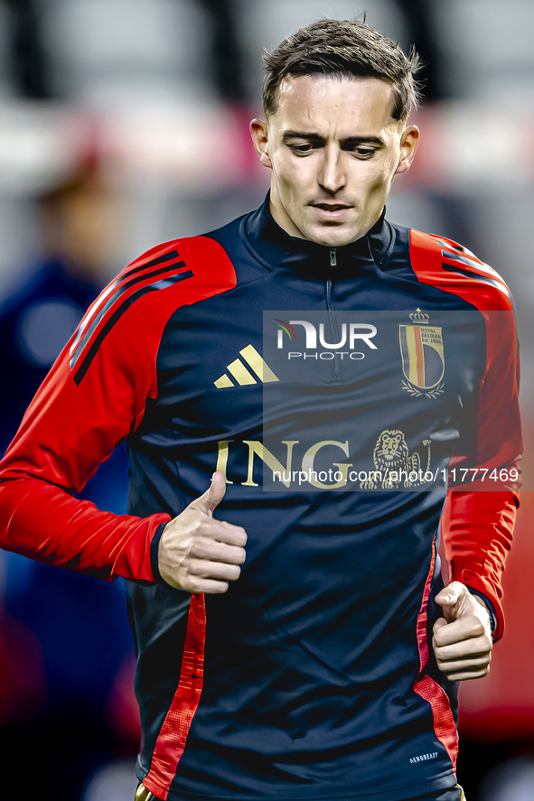 Belgium defender Timothy Castagne plays during the match between Belgium and Italy at the King Baudouin Stadium for the UEFA Nations League...