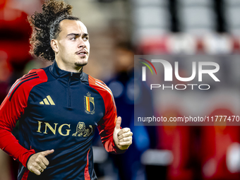 Belgium defender Arthur Theate plays during the match between Belgium and Italy at the King Baudouin Stadium for the UEFA Nations League - L...