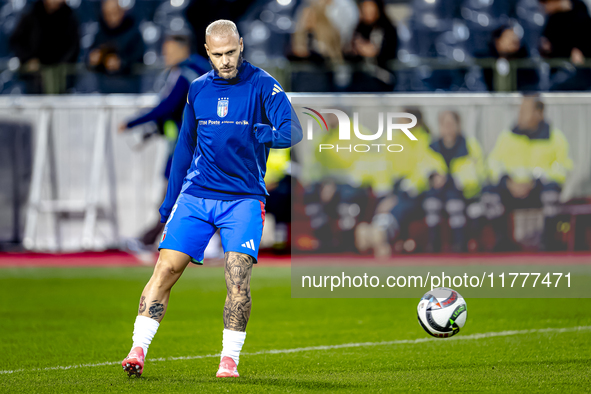 Italy defender Federico Dimarco plays during the match between Belgium and Italy at the King Baudouin Stadium for the UEFA Nations League -...