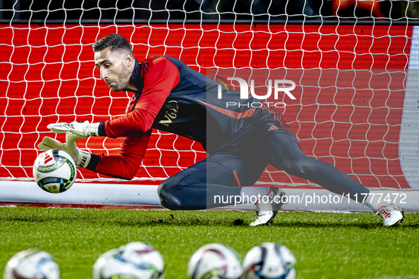 Belgium goalkeeper Koen Casteels plays during the match between Belgium and Italy at the King Baudouin Stadium for the UEFA Nations League -...