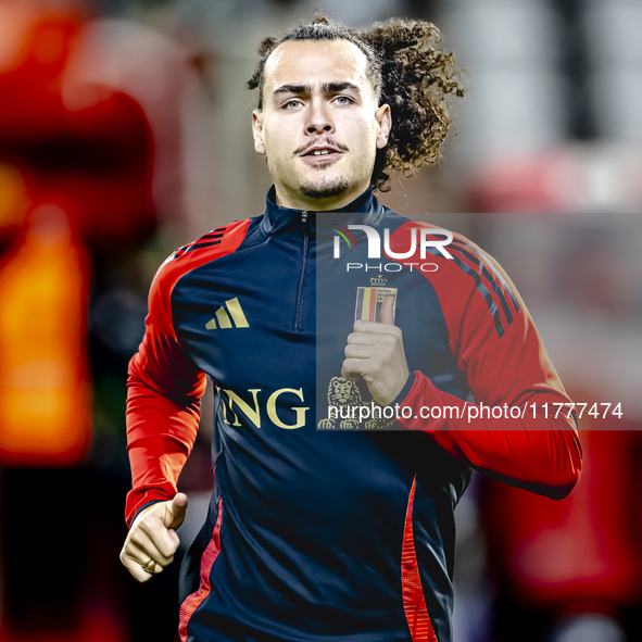 Belgium defender Arthur Theate plays during the match between Belgium and Italy at the King Baudouin Stadium for the UEFA Nations League - L...