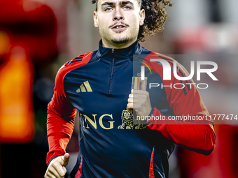 Belgium defender Arthur Theate plays during the match between Belgium and Italy at the King Baudouin Stadium for the UEFA Nations League - L...