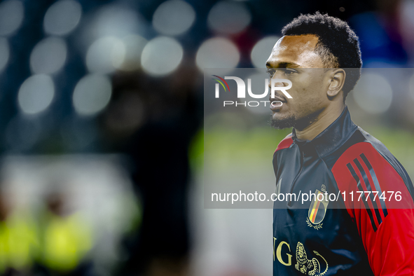 Belgium forward Lois Openda plays during the match between Belgium and Italy at the King Baudouin Stadium for the UEFA Nations League - Leag...