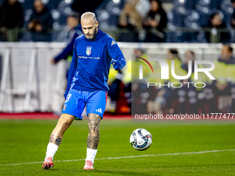 Italy defender Federico Dimarco plays during the match between Belgium and Italy at the King Baudouin Stadium for the UEFA Nations League -...