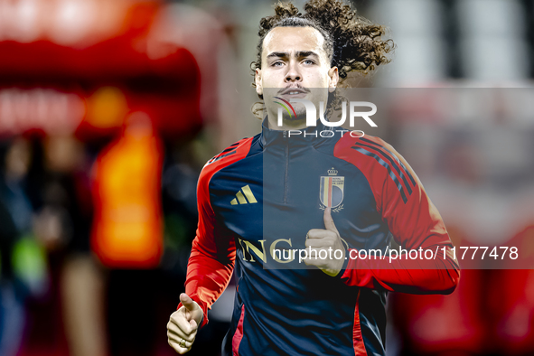 Belgium defender Arthur Theate plays during the match between Belgium and Italy at the King Baudouin Stadium for the UEFA Nations League - L...