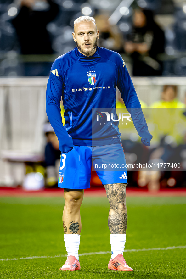 Italy defender Federico Dimarco plays during the match between Belgium and Italy at the King Baudouin Stadium for the UEFA Nations League -...