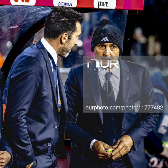 Italy trainer Luciano Spalletti is present during the match between Belgium and Italy at the King Baudouin Stadium for the UEFA Nations Leag...