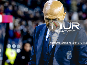 Italy trainer Luciano Spalletti is present during the match between Belgium and Italy at the King Baudouin Stadium for the UEFA Nations Leag...