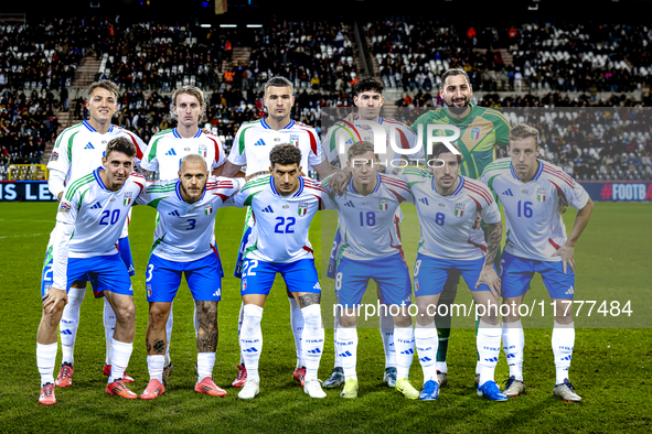 The Italy team poses for a photo during the match between Belgium and Italy at the King Baudouin Stadium for the UEFA Nations League - Leagu...