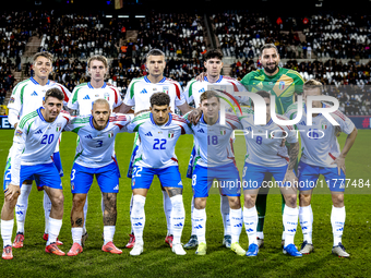 The Italy team poses for a photo during the match between Belgium and Italy at the King Baudouin Stadium for the UEFA Nations League - Leagu...