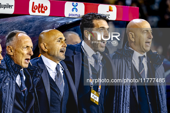 Italy trainer Luciano Spalletti is present during the match between Belgium and Italy at the King Baudouin Stadium for the UEFA Nations Leag...