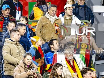 Supporters of Belgium attend the match between Belgium and Italy at the King Baudouin Stadium for the UEFA Nations League - League A - Group...