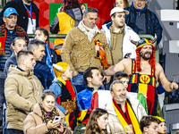 Supporters of Belgium attend the match between Belgium and Italy at the King Baudouin Stadium for the UEFA Nations League - League A - Group...