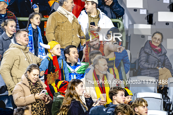 Supporters of Belgium attend the match between Belgium and Italy at the King Baudouin Stadium for the UEFA Nations League - League A - Group...