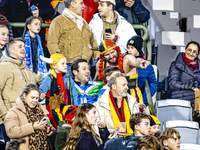 Supporters of Belgium attend the match between Belgium and Italy at the King Baudouin Stadium for the UEFA Nations League - League A - Group...