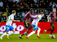 Belgium midfielder Amadou Onana and Italy forward Mateo Retegui play during the match between Belgium and Italy at the King Baudouin Stadium...